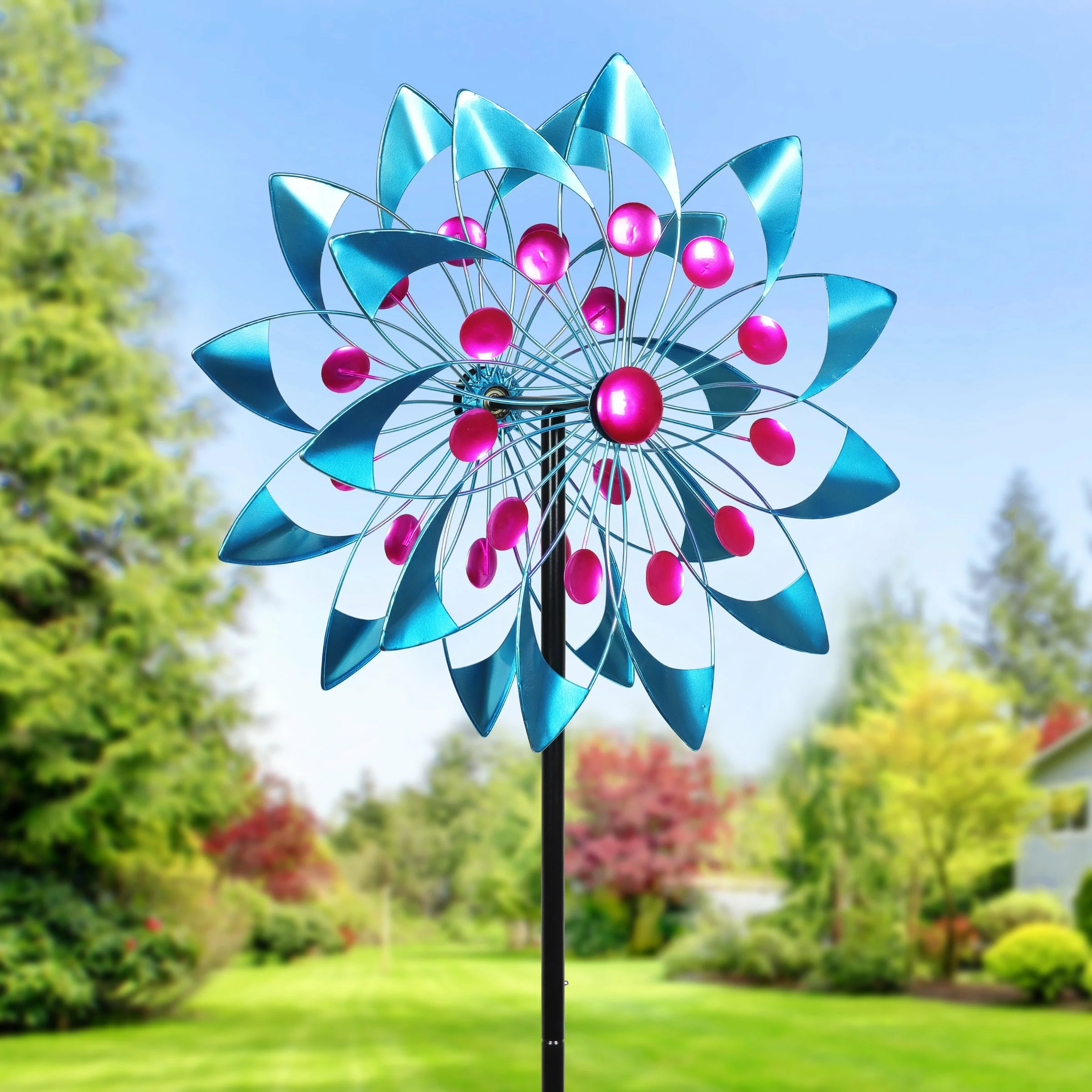 Top 10 π₯° Deals π Exhart Teal And Pink Double Kinetic Metal Garden Spinner Stake, 18 By 70 Inches π π₯° - Image 7