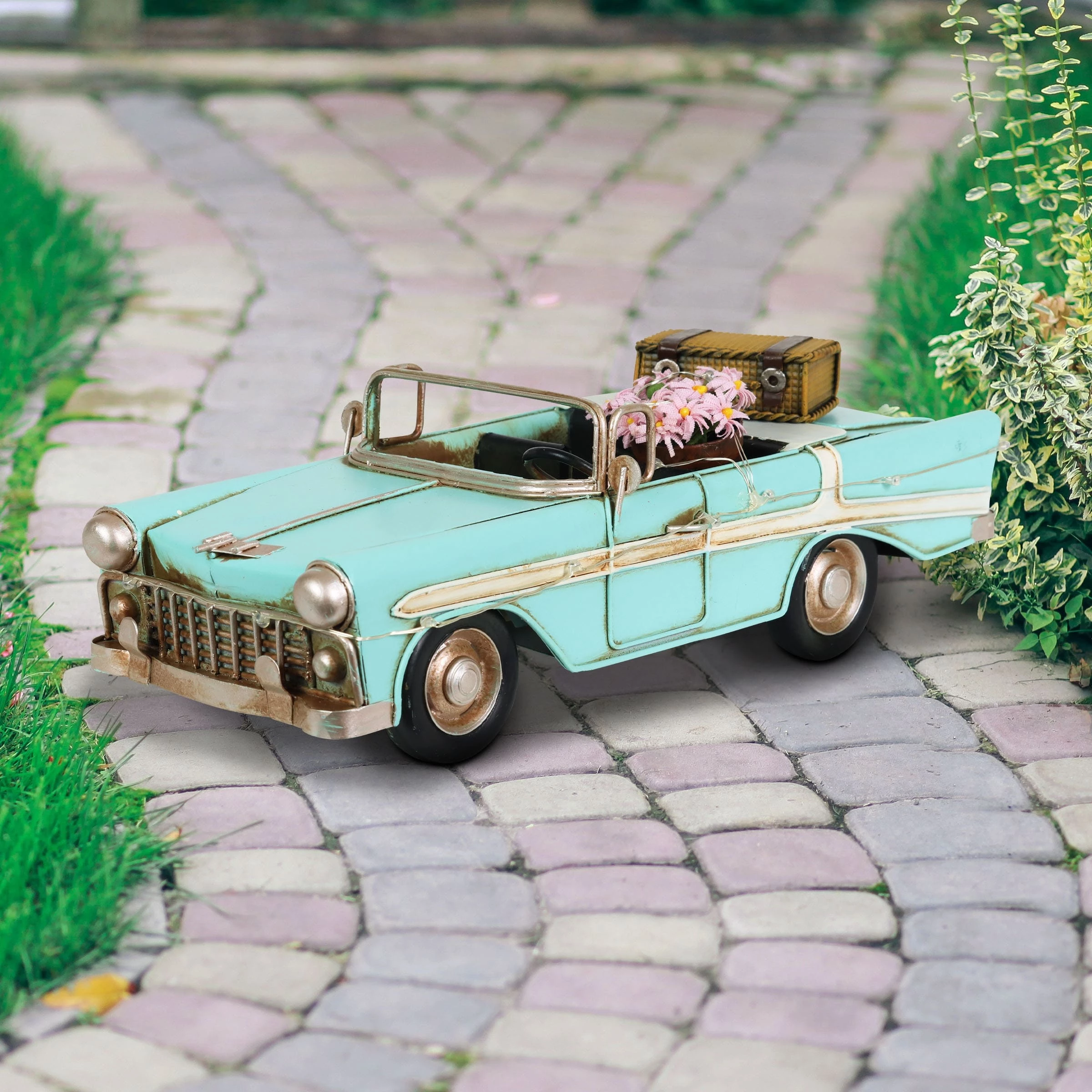 Hot Sale π₯° Outlet π Exhart Vintage Convertible Car LED Statue With A Battery Powered Timer, 10.5 By 4.5 X 4 Inches π π₯°