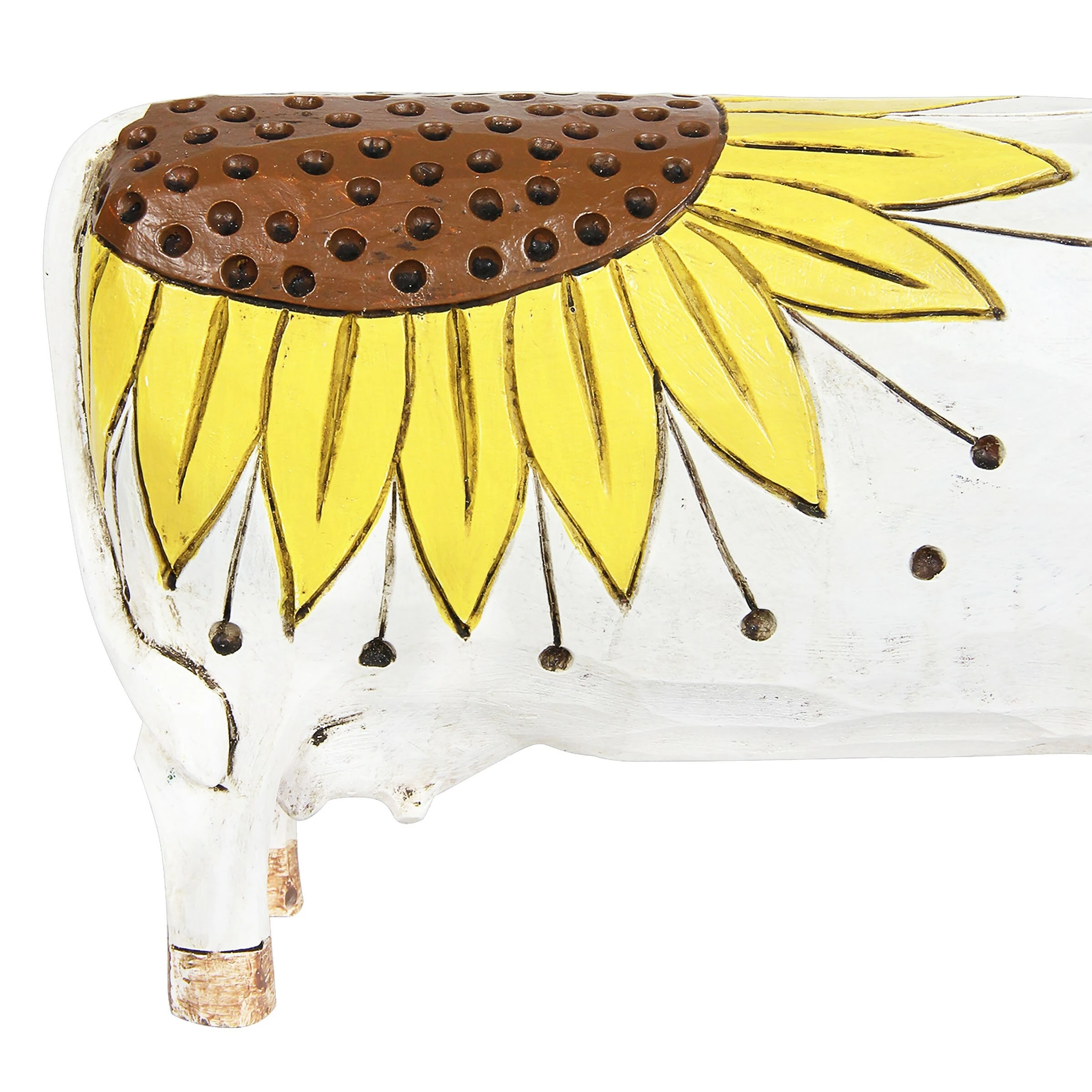 Wholesale β Best Pirce β Exhart White Cow With Sunflower Statue, 12.5 By 7 Inch π₯ π― - Image 5