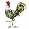 Outlet 👏 Discount ✨ Exhart White And Gold Metal Rooster Garden Statue, 18 Inch 💯 ❤️
