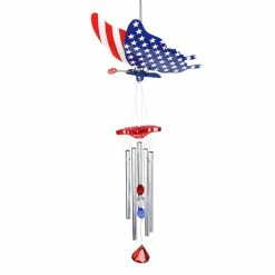 New 🔔 Discount ✔️ Exhart WindyWing Patriotic Butterfly Wind Chime, 8 By 18 Inches 💯 😀