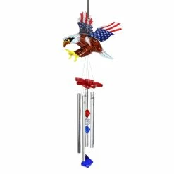 Best Sale ⭐ Best Pirce ✔️ Exhart WindyWing Patriotic Eagle Wind Chime With American Flag Wings, 8 By 18 Inches 🤩 🥰