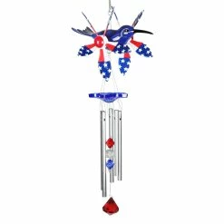 Best Sale 🧨 Best deal 😍 Exhart WindyWing Patriotic Whirligig Hummingbird Wind Chime, 7 By 18 Inches 🎁 🧨