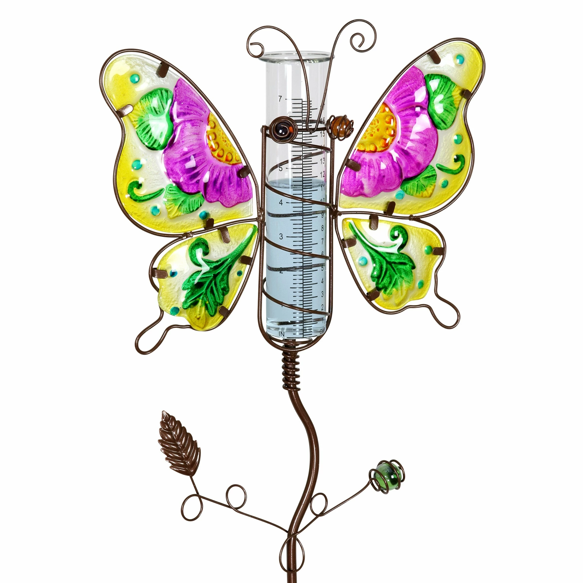 Best deal π New π Exhart Winged Insect Rain Gauge Garden Stake Hand Painted, Made Of Glass And Metal, 36 Inches Red π βοΈ - Image 6