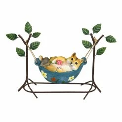 Top 10 ❤️ Wholesale ✨ Exhart Solar Romantic Fox In A Hammock Hand Painted Garden Statue 🎁 🤩